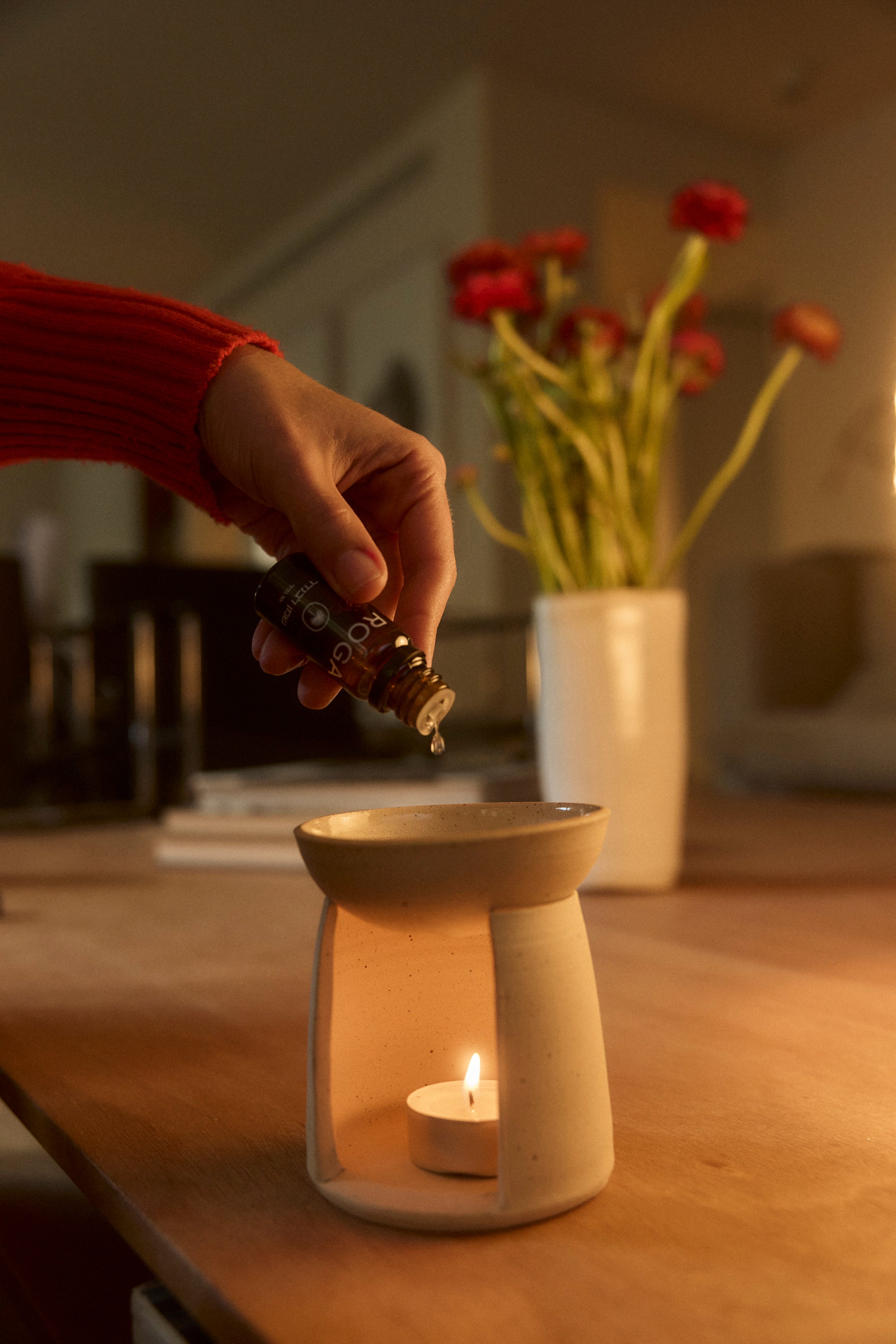 מבער קרמיקה בעבודת יד ושמן אתרי לבנדר